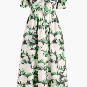 Hill House Green and White Floral Dress